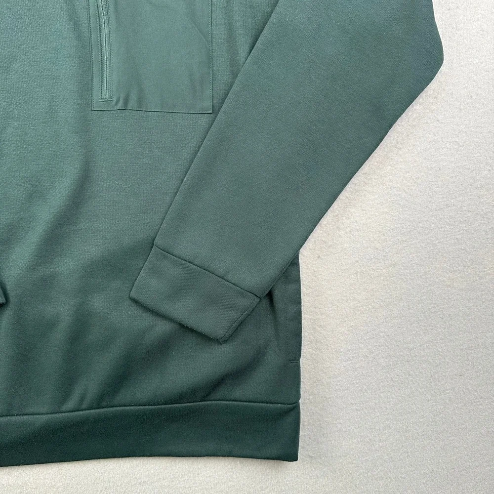 Adidas Hoodie Mens Medium Green Zip Chest Pocket Fleece Pullover JG8148